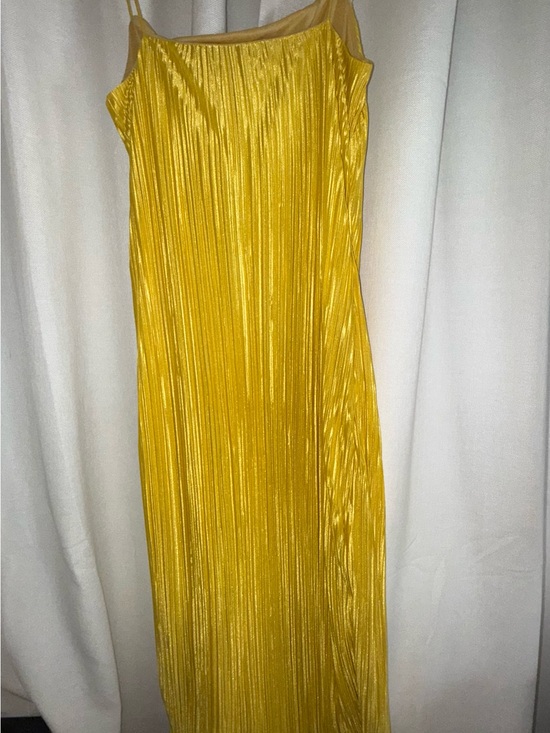 SHEIN Dresses & Skirts - SHEIN Yellow Pleated Satin Slip Dress